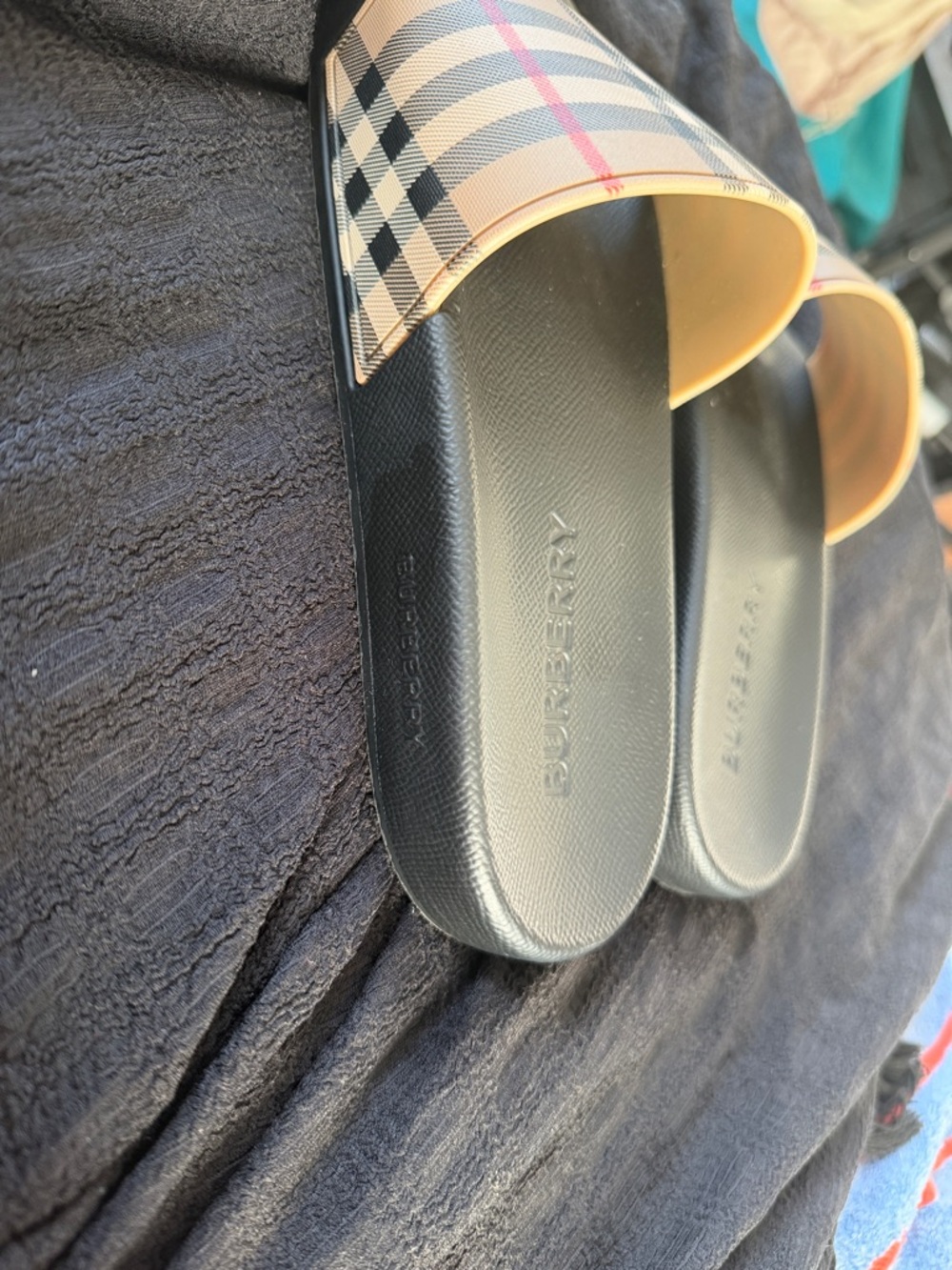 Burberry Check Slide Sandals Women’s Size 9 Designer Slides Nova Check” - Picture 3 of 4